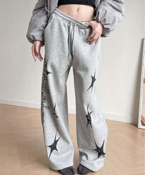 Sibra(シブラ)の「ロゴスタープリントルーズスウェットパンツ(スウェットパンツ・レディース・グレー/ブラック・M)」の16枚目の写真