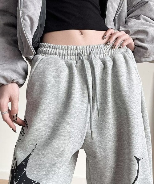 Sibra(シブラ)の「ロゴスタープリントルーズスウェットパンツ(スウェットパンツ・レディース・グレー/ブラック・M)」の13枚目の写真