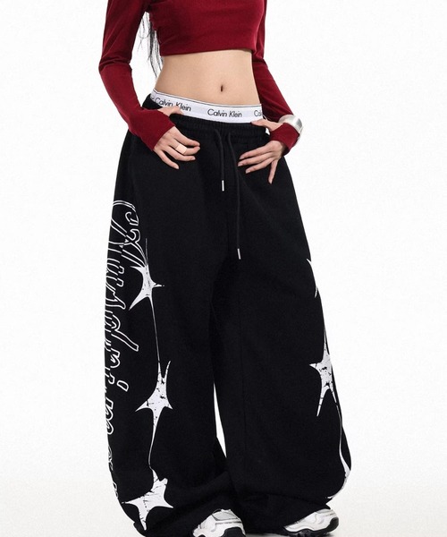 Sibra(シブラ)の「ロゴスタープリントルーズスウェットパンツ(スウェットパンツ・レディース・グレー/ブラック・M)」の22枚目の写真