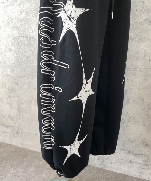 Sibra(シブラ)の「ロゴスタープリントルーズスウェットパンツ(スウェットパンツ・レディース・グレー/ブラック・M)」の4枚目の写真