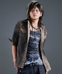 FUGA（フーガ）の「『FUGA/フーガ』ウォッシュ加工フリンジミリタリーシャツ（シャツ/ブラウス）」