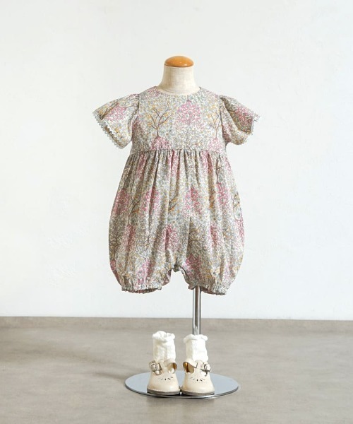 Hoppetta(ホッペッタ)の「【Hoppetta plus(ホッペッタプラス)】オーガニックコットンリバティロンパース 70・80cm(ロンパース・キッズ・ライトブルー/イエロー・70cm/80cm)」の8枚目の写真
