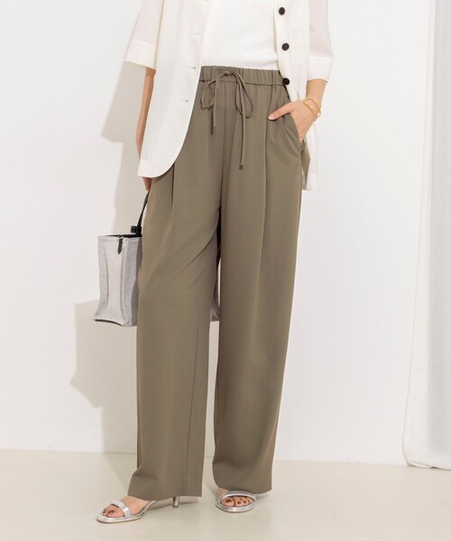 NOLLEY’S(ノーリーズ)の「【WEB&一部店舗限定カラー】《セットアップ対応》ジョーゼットイージーワイドパンツ(その他パンツ・レディース・チャコールグレー/ブラック/オリーブ・38/36/34)」の3枚目の写真