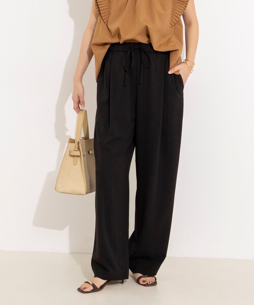 NOLLEY’S(ノーリーズ)の「【WEB&一部店舗限定カラー】《セットアップ対応》ジョーゼットイージーワイドパンツ(その他パンツ・レディース・チャコールグレー/ブラック/オリーブ・38/36/34)」の4枚目の写真