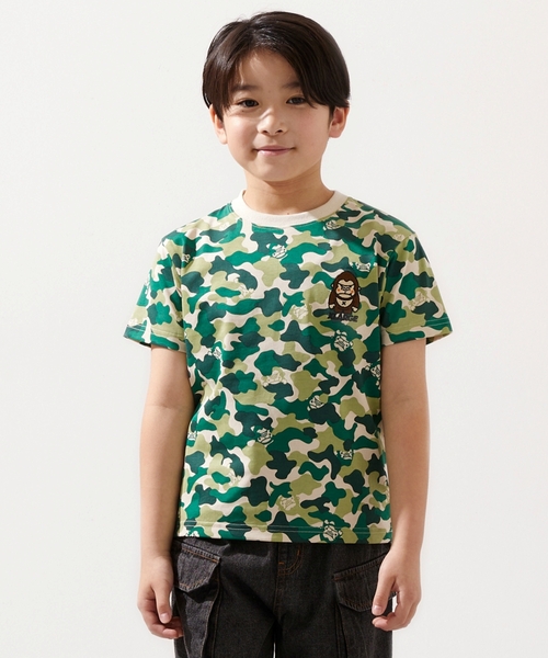XLARGE KIDS（エクストララージキッズ）の「ファニーゴリラカモ総柄 半袖Tシャツ（Tシャツ/カットソー・キッズ・ブルー/グリーン・90cm/100cm/110cm/140cm/120cm/130cm/80ｃｍ）」の3枚目の写真