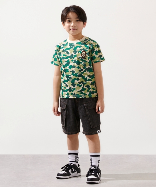 XLARGE KIDS（エクストララージキッズ）の「ファニーゴリラカモ総柄 半袖Tシャツ（Tシャツ/カットソー・キッズ・ブルー/グリーン・90cm/100cm/110cm/140cm/120cm/130cm/80ｃｍ）」の4枚目の写真