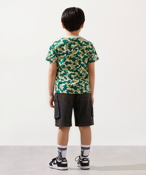 XLARGE KIDS（エクストララージキッズ）の「ファニーゴリラカモ総柄 半袖Tシャツ（Tシャツ/カットソー・キッズ・ブルー/グリーン・90cm/100cm/110cm/140cm/120cm/130cm/80ｃｍ）」の5枚目の写真