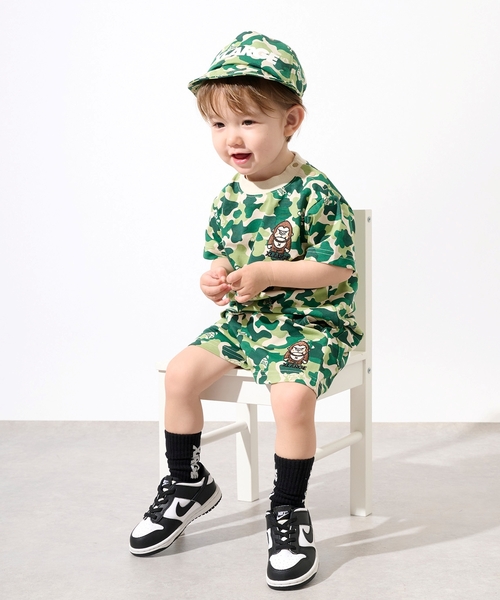 XLARGE KIDS（エクストララージキッズ）の「ファニーゴリラカモ総柄 半袖Tシャツ（Tシャツ/カットソー・キッズ・ブルー/グリーン・90cm/100cm/110cm/140cm/120cm/130cm/80ｃｍ）」の6枚目の写真