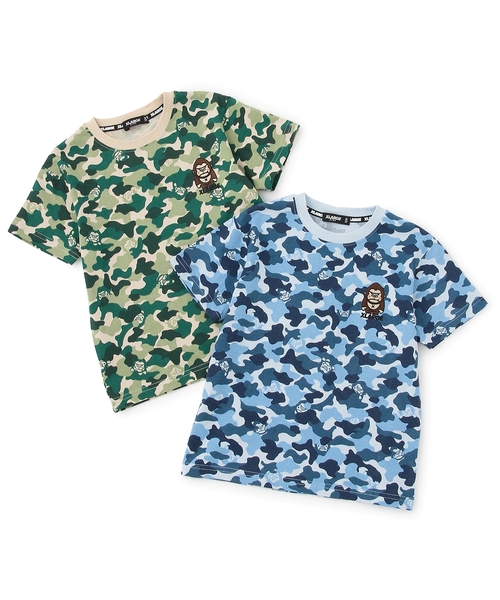 XLARGE KIDS（エクストララージキッズ）の「ファニーゴリラカモ総柄 半袖Tシャツ（Tシャツ/カットソー・キッズ・ブルー/グリーン・90cm/100cm/110cm/140cm/120cm/130cm/80ｃｍ）」の8枚目の写真