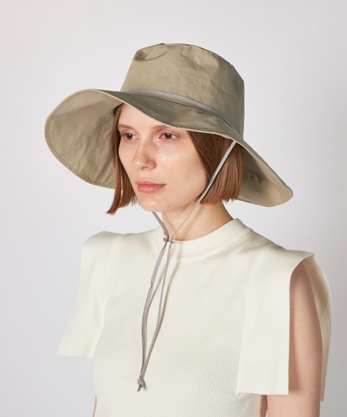 KIJIMA TAKAYUKI(キジマ タカユキ)の「KIJIMA TAKAYUKI CORDURA SAFARI HAT(ハット・レディース・ライトグレー/ブラック・FREE)」の2枚目の写真