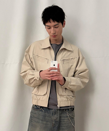 MAISON MINED（メゾンミネド）の「OVERLAYED POCKET BLOUSON BEIGE（ブルゾン）」