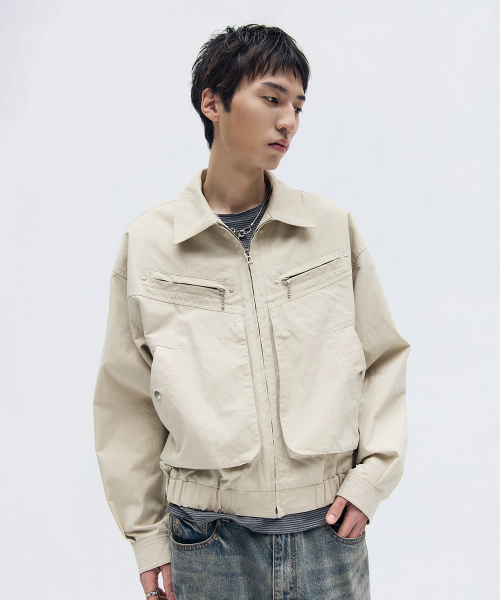 MAISON MINED(メゾンミネド)の「OVERLAYED POCKET BLOUSON BEIGE(ブルゾン・メンズ・その他・SMALL/MEDIUM/LARGE)」の13枚目の写真