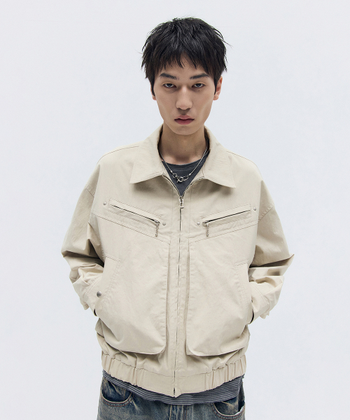 MAISON MINED(メゾンミネド)の「OVERLAYED POCKET BLOUSON BEIGE(ブルゾン・メンズ・その他・SMALL/MEDIUM/LARGE)」の12枚目の写真