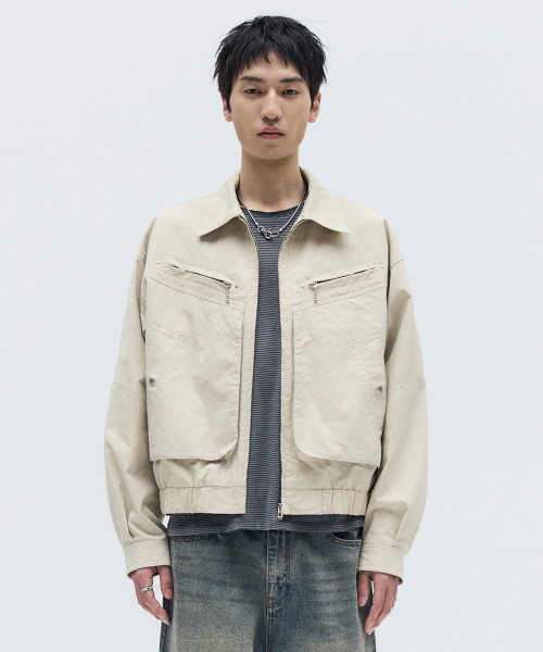 MAISON MINED(メゾンミネド)の「OVERLAYED POCKET BLOUSON BEIGE(ブルゾン・メンズ・その他・SMALL/MEDIUM/LARGE)」の11枚目の写真