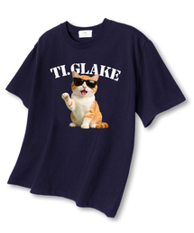 グラスキャット オーバーサイズ 半袖Tシャツ ネイビー