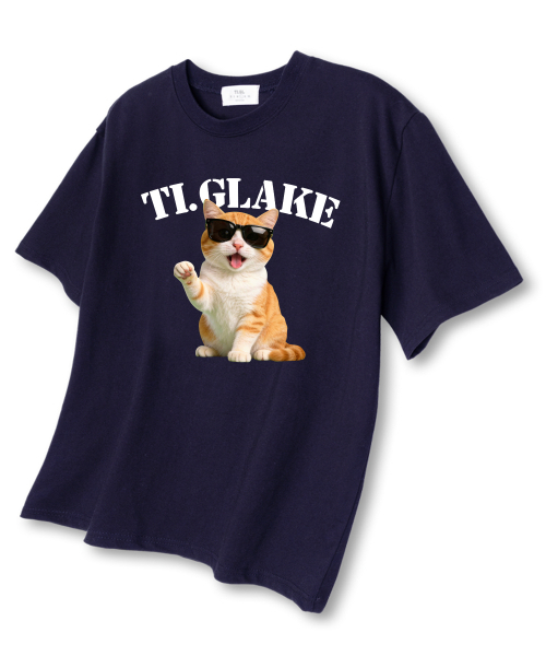 TI.GLAKE(ティーグレイク)の「グラスキャット オーバーサイズ 半袖Tシャツ ネイビー(Tシャツ/カットソー・メンズ・その他・LARGE/X-LARGE/XX-LARGE)」の1枚目の写真