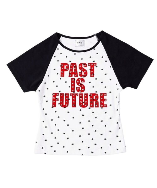 WHO'S WHO gallery(フーズフーギャラリー)の「【新色WEB限定カラーあり】メニースターラグランチビT(Tシャツ/カットソー・レディース・ネイビー/ピンク/オフホワイト/サックスブルー/ホワイト系その他・FREE)」の6枚目の写真