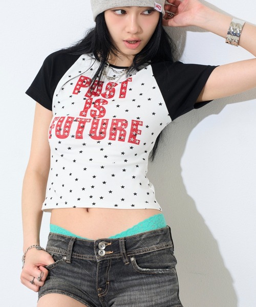 WHO'S WHO gallery(フーズフーギャラリー)の「【新色WEB限定カラーあり】メニースターラグランチビT(Tシャツ/カットソー・レディース・ネイビー/ピンク/オフホワイト/サックスブルー/ホワイト系その他・FREE)」の2枚目の写真