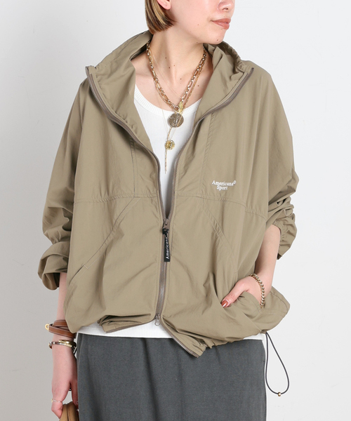 AMERICANA(アメリカーナ)の「【AMERICANA/アメリカーナ】別注NYLON blouson(ナイロンジャケット・レディース・ベージュ/ブラック・FREE)」の20枚目の写真