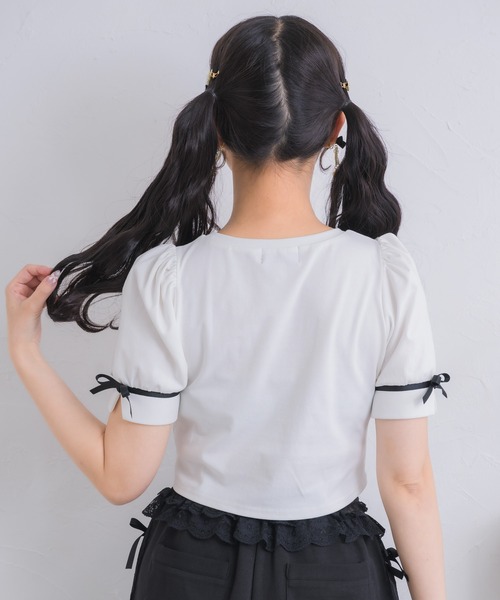 ROJITA(ロジータ)の「ボリューム袖レースデザインTシャツ(Tシャツ/カットソー・レディース・ブラック/ホワイト/マルチ・FREE)」の16枚目の写真