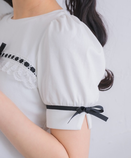 ROJITA(ロジータ)の「ボリューム袖レースデザインTシャツ(Tシャツ/カットソー・レディース・ブラック/ホワイト/マルチ・FREE)」の22枚目の写真