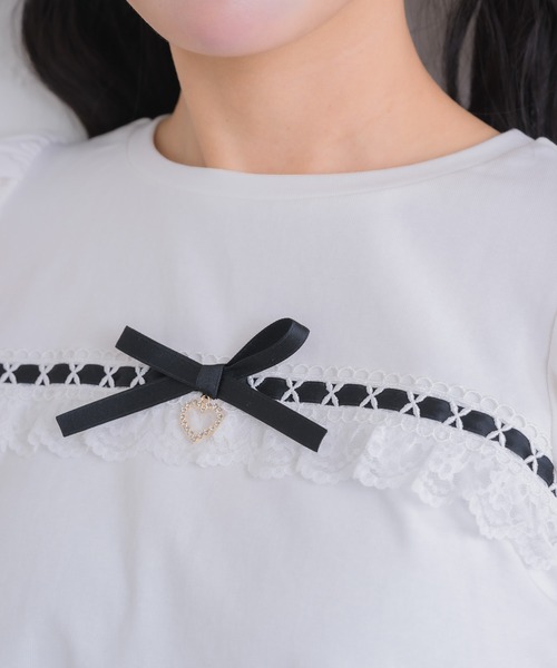 ROJITA(ロジータ)の「ボリューム袖レースデザインTシャツ(Tシャツ/カットソー・レディース・ブラック/ホワイト/マルチ・FREE)」の19枚目の写真