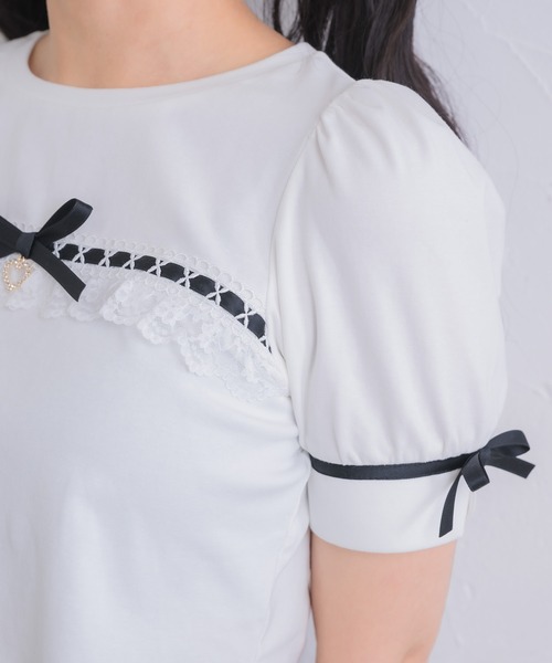 ROJITA(ロジータ)の「ボリューム袖レースデザインTシャツ(Tシャツ/カットソー・レディース・ブラック/ホワイト/マルチ・FREE)」の20枚目の写真