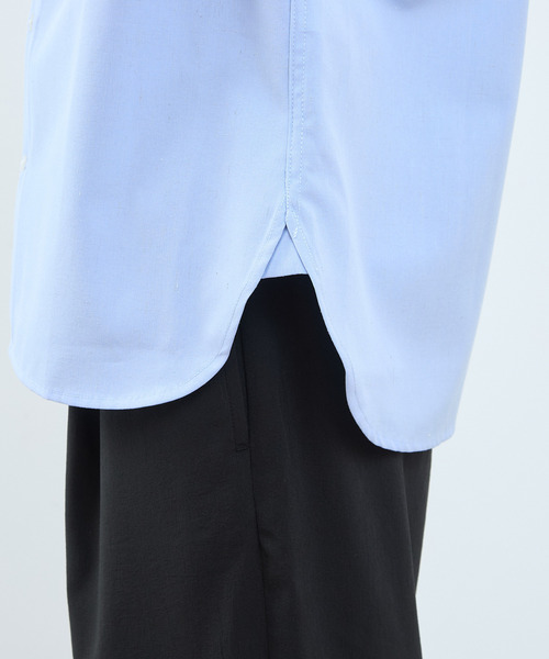 MEN'S MELROSE(メンズメルローズ)の「マルチファブリックバンドカラー8分袖シャツ(シャツ/ブラウス・メンズ・ストライプ/ホワイト/ブルー・4/2/3)」の10枚目の写真