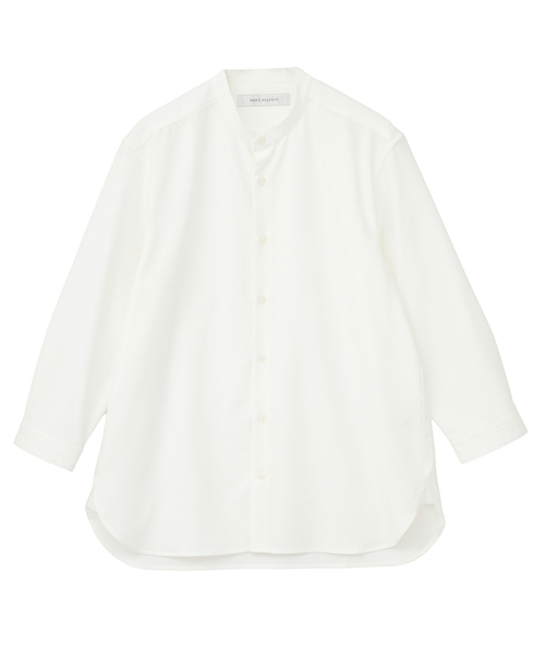 MEN'S MELROSE(メンズメルローズ)の「マルチファブリックバンドカラー8分袖シャツ(シャツ/ブラウス・メンズ・ストライプ/ホワイト/ブルー・4/2/3)」の11枚目の写真
