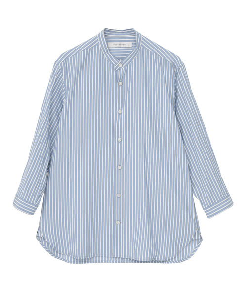 MEN'S MELROSE(メンズメルローズ)の「マルチファブリックバンドカラー8分袖シャツ(シャツ/ブラウス・メンズ・ストライプ/ホワイト/ブルー・4/2/3)」の15枚目の写真