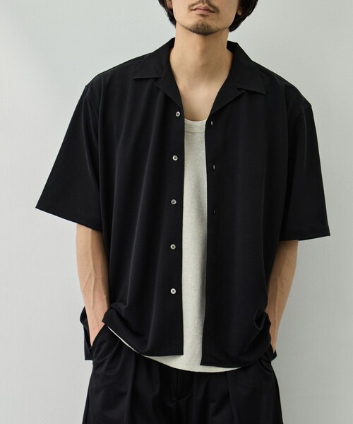 KANEMASA PHIL.(カネマサフィル)の「【KANEMASA PHIL./カネマサフィル】36G Cupro Ether Shirt(シャツ/ブラウス・メンズ・ダークグレー/ブラック・M/S)」の3枚目の写真