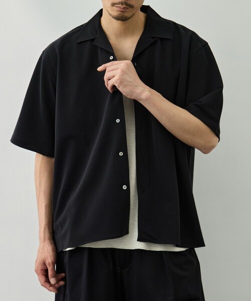 KANEMASA PHIL.(カネマサフィル)の「【KANEMASA PHIL./カネマサフィル】36G Cupro Ether Shirt(シャツ/ブラウス・メンズ・ダークグレー/ブラック・M/S)」の4枚目の写真