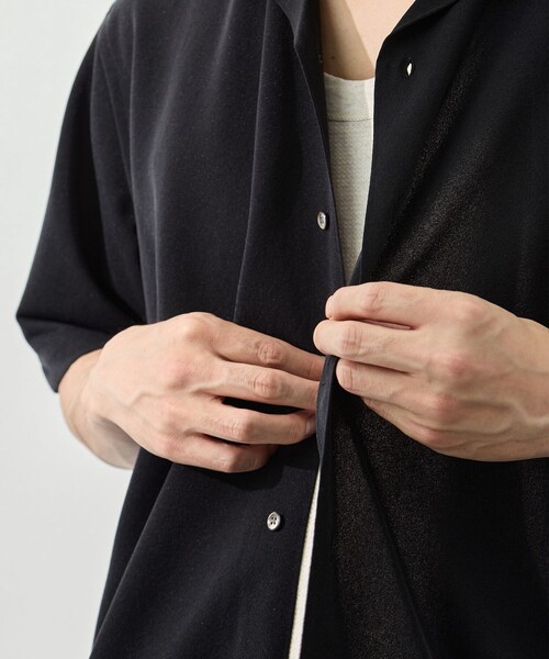 KANEMASA PHIL.(カネマサフィル)の「【KANEMASA PHIL./カネマサフィル】36G Cupro Ether Shirt(シャツ/ブラウス・メンズ・ダークグレー/ブラック・M/S)」の7枚目の写真