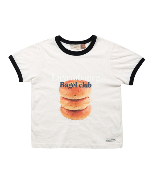 BEACHESAND CREAM KIDS(ビーチスアンドクリームキッズ)の「ビーチズフーディグラフィックリンガーティーシャツ-ネイビー(Tシャツ/カットソー・レディース・ネイビー・LARGE/MEDIUM/SMALL)」の1枚目の写真