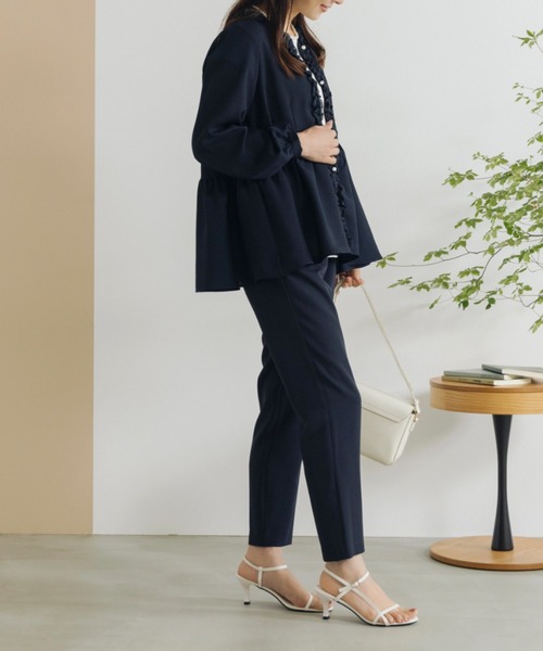 Sono(ソーノ)の「【SONO/ソーノ】【SONO NAVY/ソーノネイビー】フリルトリミング オープンブラウス(シャツ/ブラウス・レディース・ホワイト/ネイビー・F)」の14枚目の写真