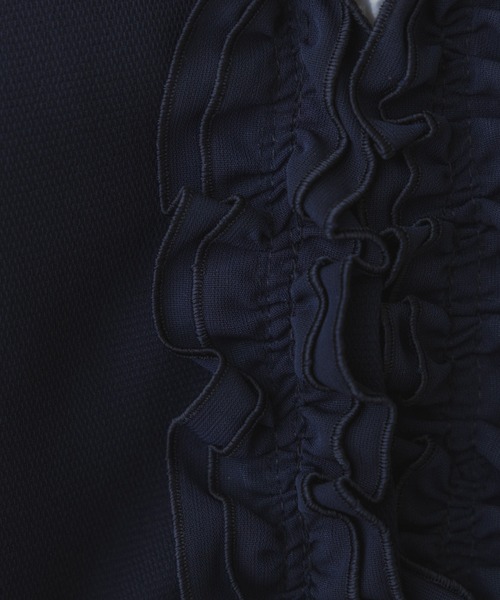 Sono(ソーノ)の「【SONO/ソーノ】【SONO NAVY/ソーノネイビー】フリルトリミング オープンブラウス(シャツ/ブラウス・レディース・ホワイト/ネイビー・F)」の10枚目の写真