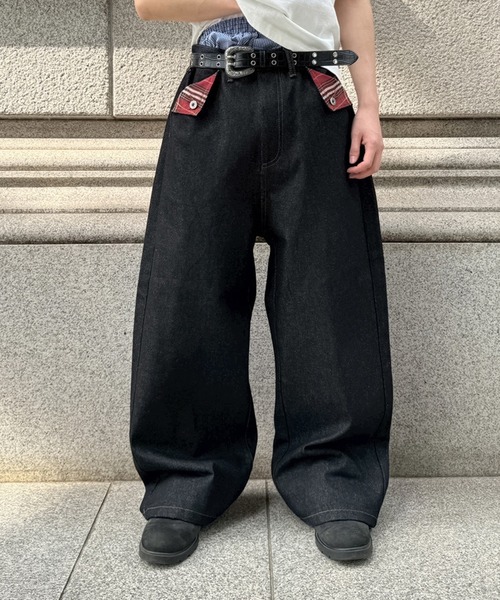 セール】POCKET FLAP DESIGN RIGID DENIM/ポケットフラップデザイン
