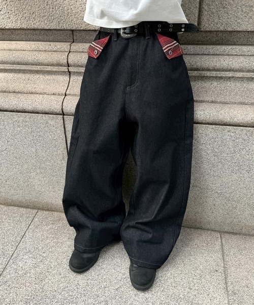 kutir(クティール)の「POCKET FLAP DESIGN RIGID DENIM/ポケットフラップデザインリジットデニム(デニムパンツ・メンズ・インディゴブルー/ブラック・LARGE/MEDIUM/SMALL)」の13枚目の写真