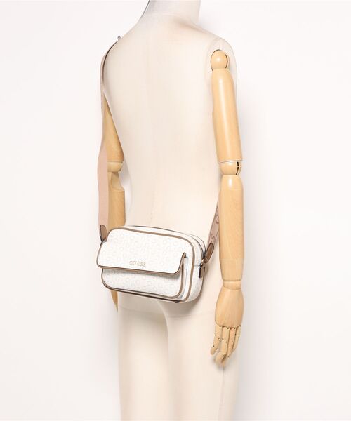 Guess(ゲス)の「【GUESS】ゲス ERIN MINI CROSSBODY TOP ZIP クロスボディショルダーバッグ(ショルダーバッグ・レディース・ホワイト系その他2/ブラック系その他/ブラック/ホワイト系その他/ホワイト系その他3・FREE)」の6枚目の写真