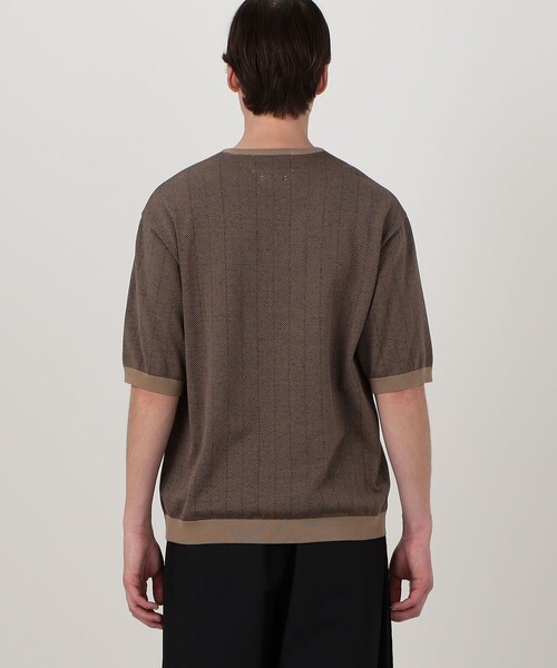 TOMORROWLAND (トゥモローランド)の「TOMORROWLAND tricot ヘリンボーン柄 強撚ハイゲージコットンニットTシャツ(ニット/セーター・メンズ・グレー系その他/ブラウン系その他・L/S/M)」の7枚目の写真
