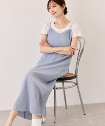 アコーディオン楊柳キャミワンピース