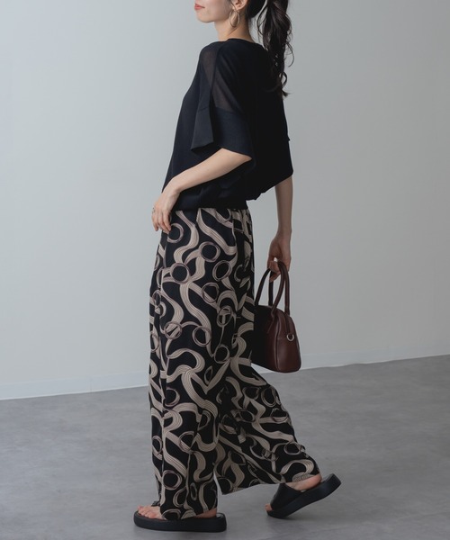 refinedworks（リファインドワークス）の「【refinedworks】大人のモダン 幾何学 ワイドパンツ（その他パンツ・レディース・ブラック/ベージュ・FREE）」の15枚目の写真