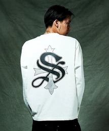 A'GEM/9 × .kom 『SUPPLIER/サプライヤー』 Cross Rhinestone Long Sleeve Tee/クロスラインストーン長袖Tシャツ