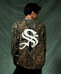 A'GEM/9 × .kom 『SUPPLIER/サプライヤー』 Cross Rhinestone Long Sleeve Tee/クロスラインストーン長袖Tシャツ