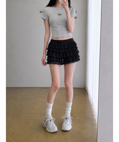 Bling Leads(ブリングリーズ)の「【Bls】 【ZL】【Bling Leads】レイヤードレースパンツ(その他パンツ・レディース・ホワイト/ブラック/ベージュ・MEDIUM/LARGE)」の11枚目の写真