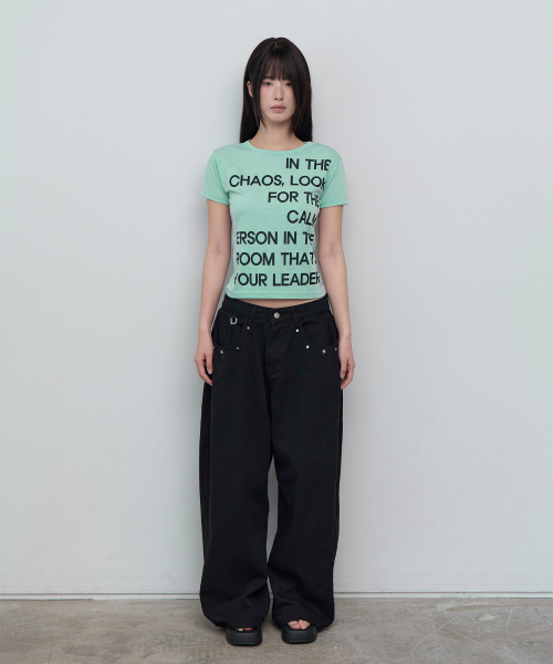 5OML(オーオーエムエル)の「カラー スリム ショートスリーブ ミント(Tシャツ/カットソー・レディース・ミント・FREE)」の3枚目の写真