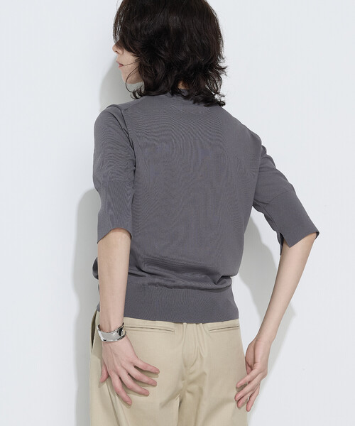 COMME CA(コムサ)の「〔 TALLサイズ 〕 コットンダルストレッチ プルオーバー(ニット/セーター・レディース・オフホワイト/グレー・15号)」の7枚目の写真