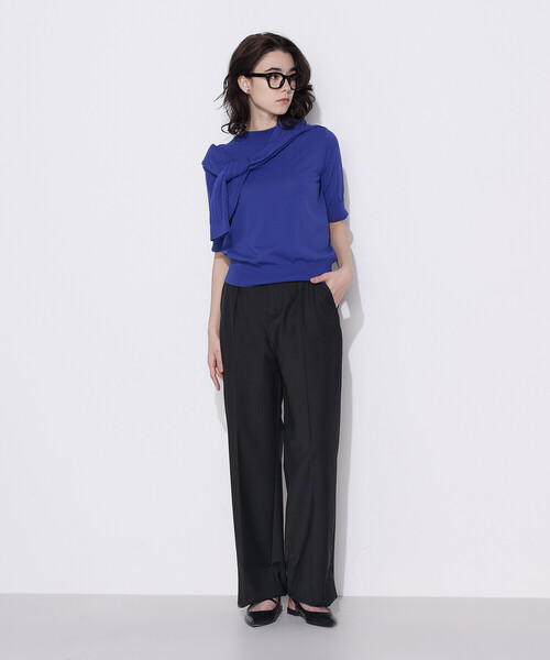 COMME CA(コムサ)の「〔 TALLサイズ 〕 コットンダルストレッチ プルオーバー(ニット/セーター・レディース・オフホワイト/グレー・15号)」の9枚目の写真