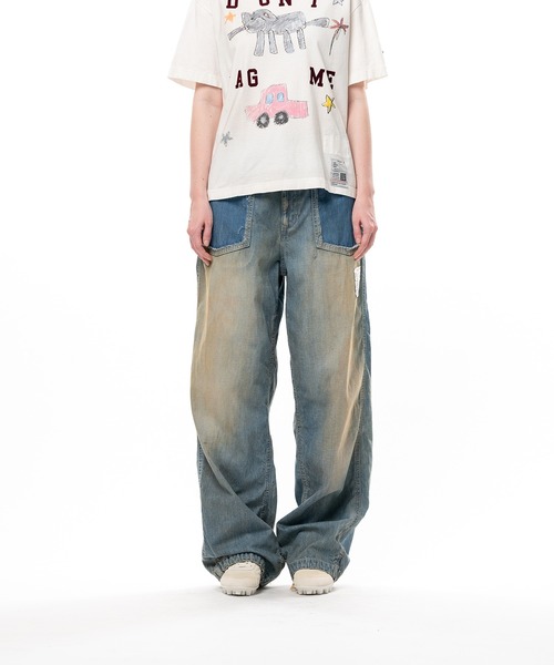 Maison MIHARA YASUHIRO(メゾンミハラヤスヒロ)の「Cut-Out Pocket Denim Pants(デニムパンツ・レディース・ブラック/インディゴブルー・36)」の2枚目の写真