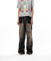 Cut-Out Pocket Denim Pants